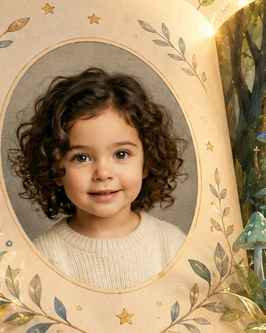 Portrait photo d'un enfant, tel qu'il est transmis lors de la commande